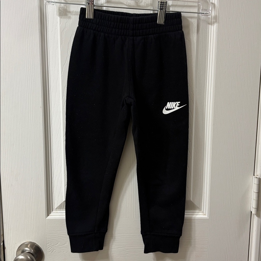 Boys Nike Black Sweatpants with White Logo